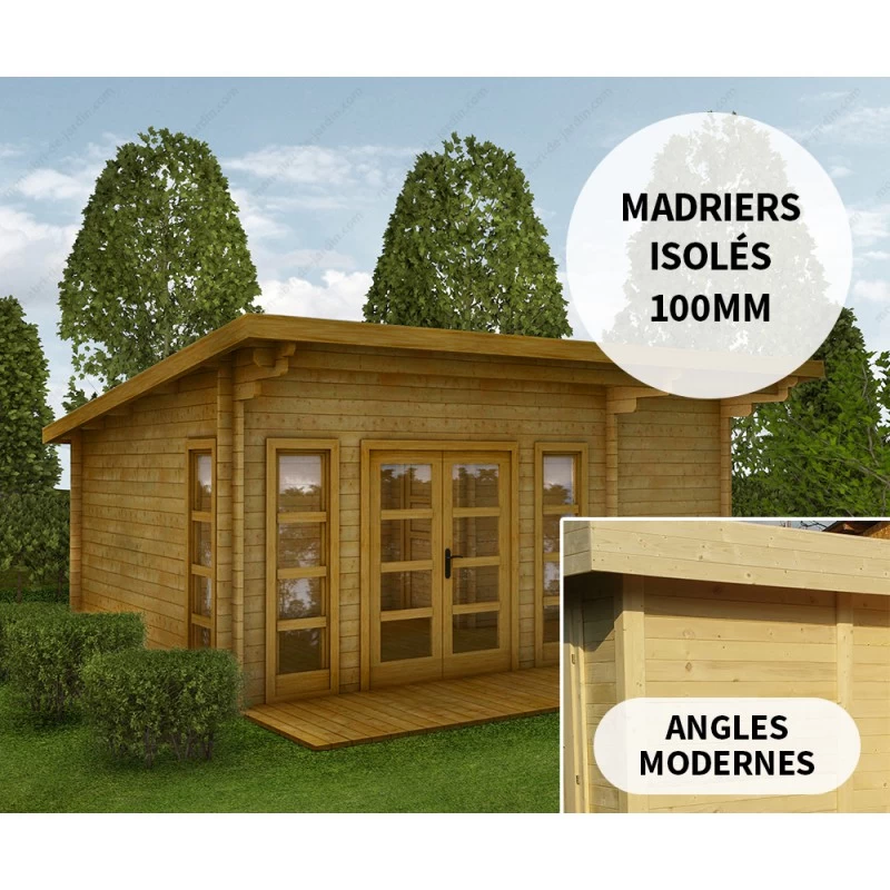 Abri En Bois 22m² Isolation Parois 100mm Traité Marron Gardy Shelter 3 Abri En Bois 22m² Isolation Parois 100mm Traité Marron Gardy Shelter
