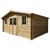 Abri En Bois Massif 16m² PLUS 28mm Traité Teinté Marron Gardy Shelter 2 Abri En Bois Massif 16m² PLUS 28mm Traité Teinté Marron Gardy Shelter -Nesling Magasin abri en bois massif 16m plus 28mm traite teinte marron gardy shelter