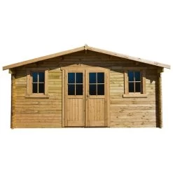 Abri En Bois Massif 16m² PLUS 28mm Traité Teinté Marron Gardy Shelter 12 Abri En Bois Massif 16m² PLUS 28mm Traité Teinté Marron Gardy Shelter -Nesling Magasin abri en bois massif 16m plus 28mm traite teinte marron gardy shelter 4