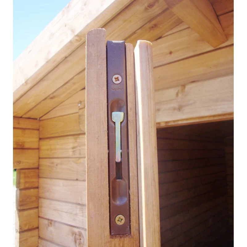 Abri En Bois Massif 16m² PRIMO 28mm Traité Teinté Marron Gardy Shelter 8 Abri En Bois Massif 16m² PRIMO 28mm Traité Teinté Marron Gardy Shelter – Image 6