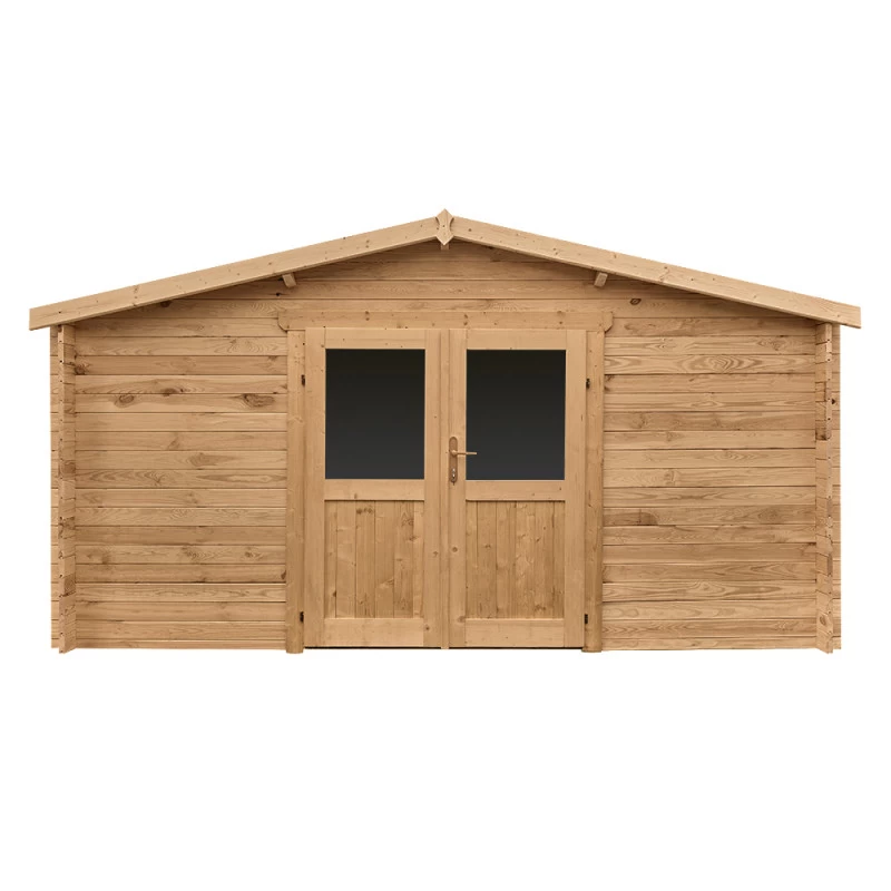 Abri En Bois Massif 16m² PRIMO 28mm Traité Teinté Marron Gardy Shelter 3 Abri En Bois Massif 16m² PRIMO 28mm Traité Teinté Marron Gardy Shelter