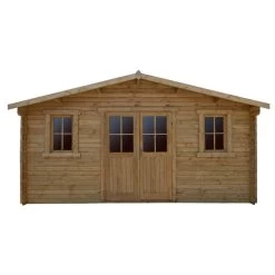 Abri En Bois Massif 19,8m² PLUS 28mm Traité Teinté Marron Gardy Shelter -Nesling Magasin abri en bois massif 198m plus 28mm traite teinte marron gardy shelter 4