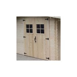 Abri En Bois Massif 9,9m² + Bûcher 3m² - 28mm + Couverture Ondulée - Habrita -Nesling Magasin abri en bois massif 99 m bucher 385m 28mm couverture ondulee 2