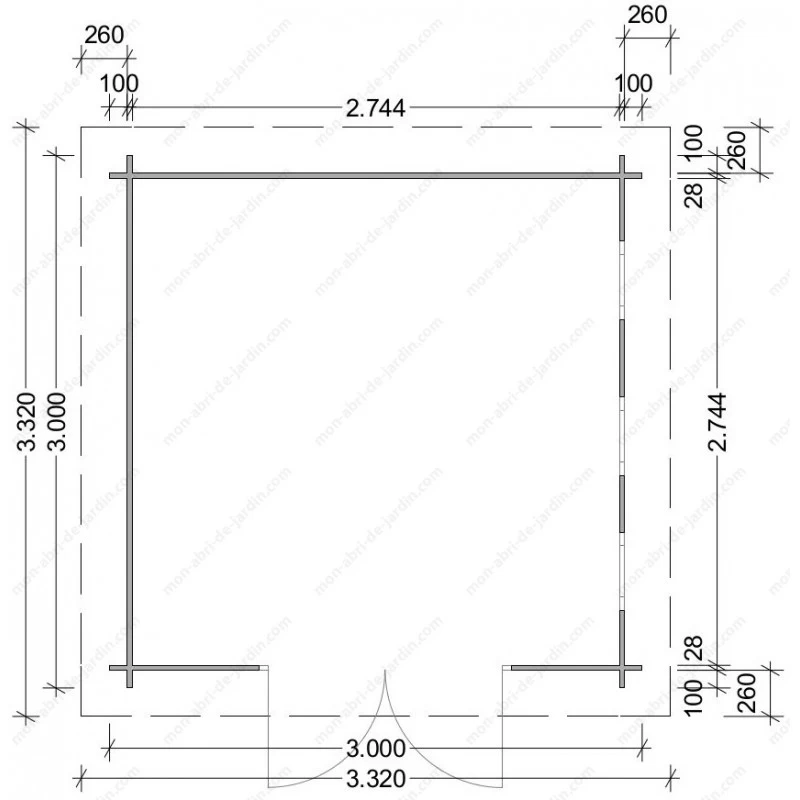 Abri En Bois Massif 9m² MODERNE - Madriers 28mm Gardy Shelter 6 Abri En Bois Massif 9m² MODERNE - Madriers 28mm Gardy Shelter – Image 4