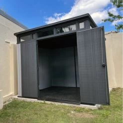 Abri Monopente En Résine Brossée Brossium 6m² + Plancher KETER -Nesling Magasin abri en resine brossee monopente brossium 6m plancher keter 4