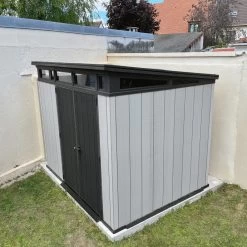 Abri Monopente En Résine Brossée Brossium 6m² + Plancher KETER -Nesling Magasin abri en resine brossee monopente brossium 6m plancher keter 5