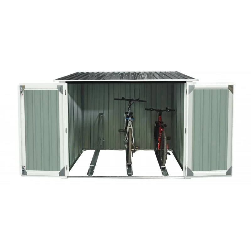 Abri Pour 3 Vélos En Métal Anthracite 3,32m² + Kit D'ancrage X-METAL 4 Abri Pour 3 Vélos En Métal Anthracite 3,32m² + Kit D'ancrage X-METAL – Image 2