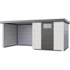 Abri Telluria Eleganto Lounge 2424 Blanc 12,5m² Avec Extension Gauche - Telluria 2 Abri Telluria Eleganto Lounge 2424 Blanc 12,5m² Avec Extension Gauche - Telluria -Nesling Magasin abri telluria eleganto lounge 2424 en acier galvanise gris anthracite 125m avec extension gauche 1