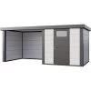 Abri Telluria Eleganto Lounge 2424 Gris Blanc 12,5m² Avec Extension Gauche - Telluria 2 Abri Telluria Eleganto Lounge 2424 Gris Blanc 12,5m² Avec Extension Gauche - Telluria -Nesling Magasin abri telluria eleganto lounge 2424 en acier galvanise gris blanc 125m avec extension gauche