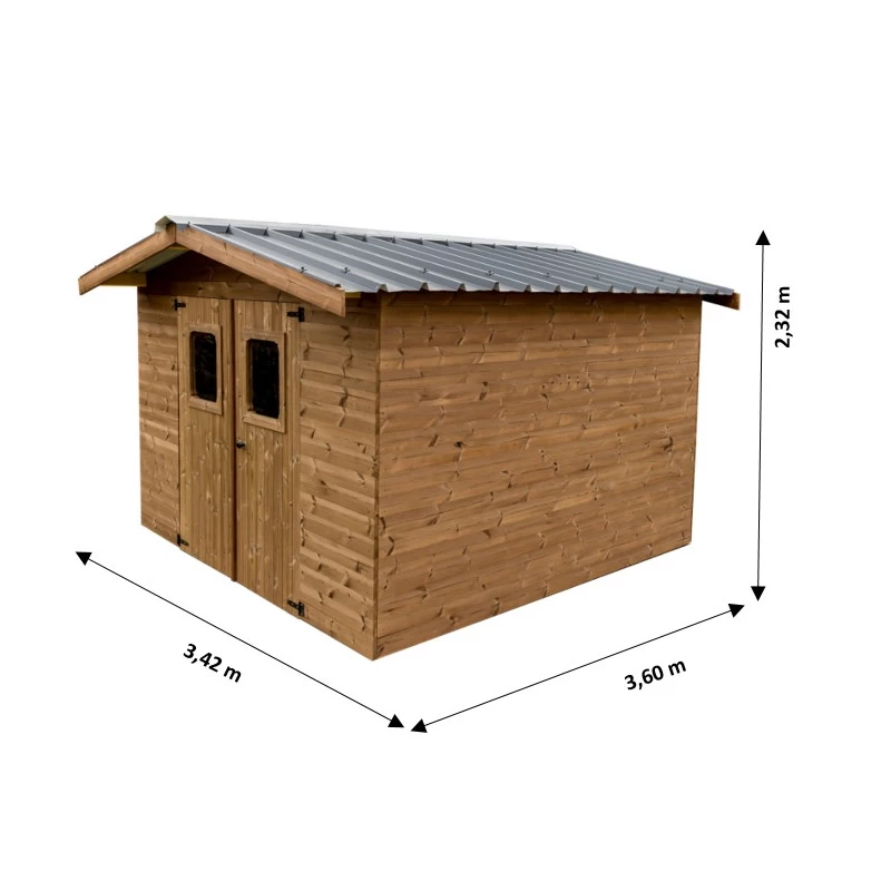 Abri Thermabri 12,31m² En Bois Thermo Traité Toiture En Acier HABRITA 4 Abri Thermabri 12,31m² En Bois Thermo Traité Toiture En Acier HABRITA – Image 2