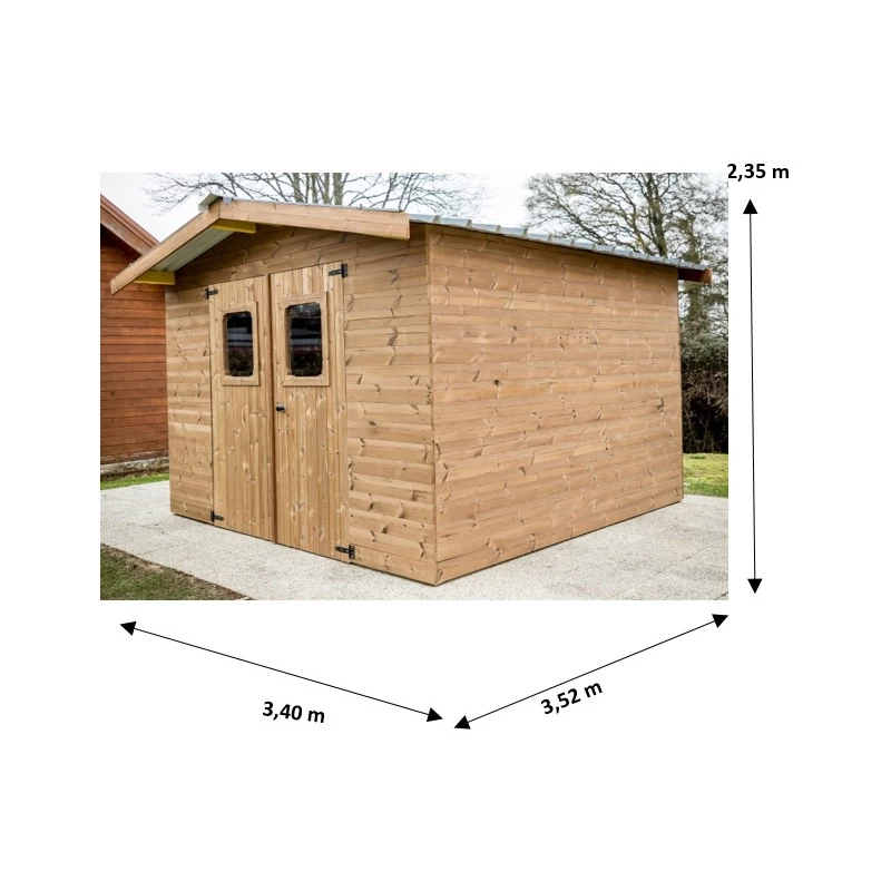 Abri Thiers 11,97m² En Bois Thermo Traité Et Toiture En Acier HABRITA 4 Abri Thiers 11,97m² En Bois Thermo Traité Et Toiture En Acier HABRITA – Image 2