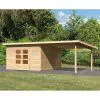 Abri Toit Plat 13,60m² Bois Massif 40mm Northeim 5 Avec Appentis 330cm – Karibu -Nesling Magasin abri toit plat 1360m bois massif 40mm northeim 5 avec appentis 330cm woodfeeling