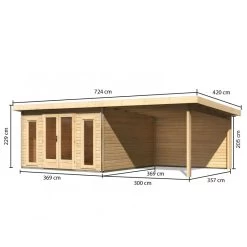 Abri Toit Plat 13,60m² Bois Massif 40mm Radeburg 3 Avec Appentis 330cm Et Paroi Arrière – Karibu -Nesling Magasin abri toit plat 1360m bois massif 40mm radeburg 3 avec appentis 330cm et paroi arriere karibu 1
