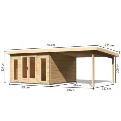 Abri Toit Plat 13,60m² Bois Massif 40mm Radeburg 3 Avec Appentis 330cm – Karibu 11 Abri Toit Plat 13,60m² Bois Massif 40mm Radeburg 3 Avec Appentis 330cm – Karibu -Nesling Magasin abri toit plat 1360m bois massif 40mm radeburg 3 avec appentis 330cm karibu 3