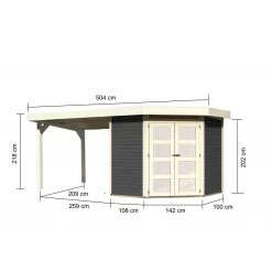 Abri Toit Plat 4,62m² Goldendorf 3 + Auvent En Bois Vitrifié Gris 19mm - Karibu 10 Abri Toit Plat 4,62m² Goldendorf 3 + Auvent En Bois Vitrifié Gris 19mm - Karibu -Nesling Magasin abri toit plat 462m goldendorf 3 auvent en bois vitrifie gris 19mm karibu 2