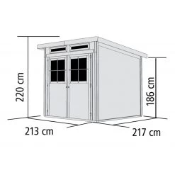 Abri Toit Plat En Bois Massif 19mm 4.62m² Glücksburg 3 - Karibu 9 Abri Toit Plat En Bois Massif 19mm 4.62m² Glücksburg 3 - Karibu -Nesling Magasin abri toit plat en bois massif 19mm 462m glucksburg 3 karibu 1
