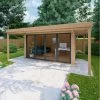 Bureau De Jardin En Bois Massif Avec Terrasse 16,5m² - Madriers 40mm Traités Et Teintés Marron Gardy Shelter -Nesling Magasin bureau de jardin en bois massif avec terrasse 165m madriers 40mm traites et teintes marron gardy shelter
