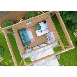 Bureau De Jardin En Bois Massif Avec Terrasse 16,5m² - Madriers 40mm Traités Et Teintés Marron Gardy Shelter -Nesling Magasin bureau de jardin en bois massif avec terrasse 165m madriers 40mm traites et teintes marron gardy shelter 3