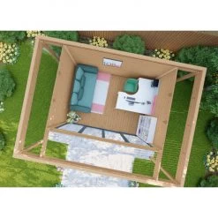 Bureau De Jardin En Bois Massif Avec Terrasse 16,5m² - Madriers 40mm Traités Et Teintés Marron Gardy Shelter -Nesling Magasin bureau de jardin en bois massif avec terrasse 165m madriers 40mm traites et teintes marron gardy shelter 4