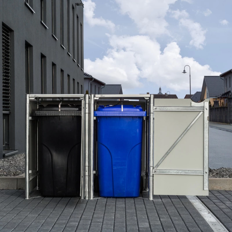 Cache-poubelle 2 Compartiments Müllbox En Aluminium Noir 2x240L – HIDE 7 Cache-poubelle 2 Compartiments Müllbox En Aluminium Noir 2x240L – HIDE – Image 5