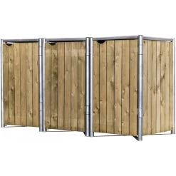 Cache-poubelle 3 Compartiments Müllbox En Bois Traité Naturel 3x240L – HIDE 10 Cache-poubelle 3 Compartiments Müllbox En Bois Traité Naturel 3x240L – HIDE -Nesling Magasin cache poubelle 3 compartiments mullbox en bois traite naturel 3x240l hide 2