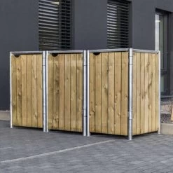 Cache-poubelle 3 Compartiments Müllbox En Bois Traité Naturel 3x240L – HIDE 11 Cache-poubelle 3 Compartiments Müllbox En Bois Traité Naturel 3x240L – HIDE -Nesling Magasin cache poubelle 3 compartiments mullbox en bois traite naturel 3x240l hide 3