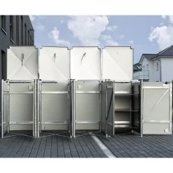 Cache-poubelle 4 Compartiments Müllbox En Aluminium Noir 4x240L – HIDE -Nesling Magasin cache poubelle 4 compartiments mullbox en aluminium noir 4x240l hide 3