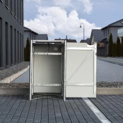 Cache-poubelle Müllbox En Aluminium Gris 140L – HIDE -Nesling Magasin cache poubelle mullbox en aluminium gris 140l hide 3