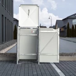 Cache-poubelle Müllbox En Aluminium Gris 140L – HIDE -Nesling Magasin cache poubelle mullbox en aluminium gris 140l hide 4