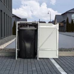 Cache-poubelle Müllbox En Aluminium Gris 240L – HIDE 12 Cache-poubelle Müllbox En Aluminium Gris 240L – HIDE -Nesling Magasin cache poubelle mullbox en aluminium gris 240l hide 4