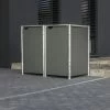 Cache-poubelle 2 Compartiments Müllbox En Aluminium Gris 2x140L – HIDE