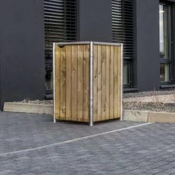 Cache-poubelle Müllbox En Bois Traité Naturel 140L – HIDE 10 Cache-poubelle Müllbox En Bois Traité Naturel 140L – HIDE -Nesling Magasin cache poubelle mullbox en bois traite 2x140l hide 2