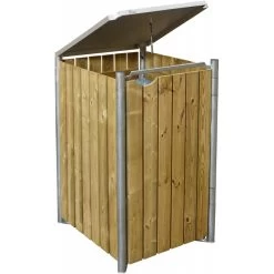 Cache-poubelle MĂŒllbox En Bois TraitĂ© Naturel 140L â HIDE