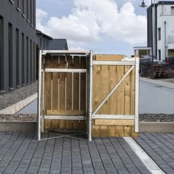 Cache-poubelle Müllbox En Bois Traité Naturel 140L – HIDE 12 Cache-poubelle Müllbox En Bois Traité Naturel 140L – HIDE -Nesling Magasin cache poubelle mullbox en bois traite 2x140l hide 4