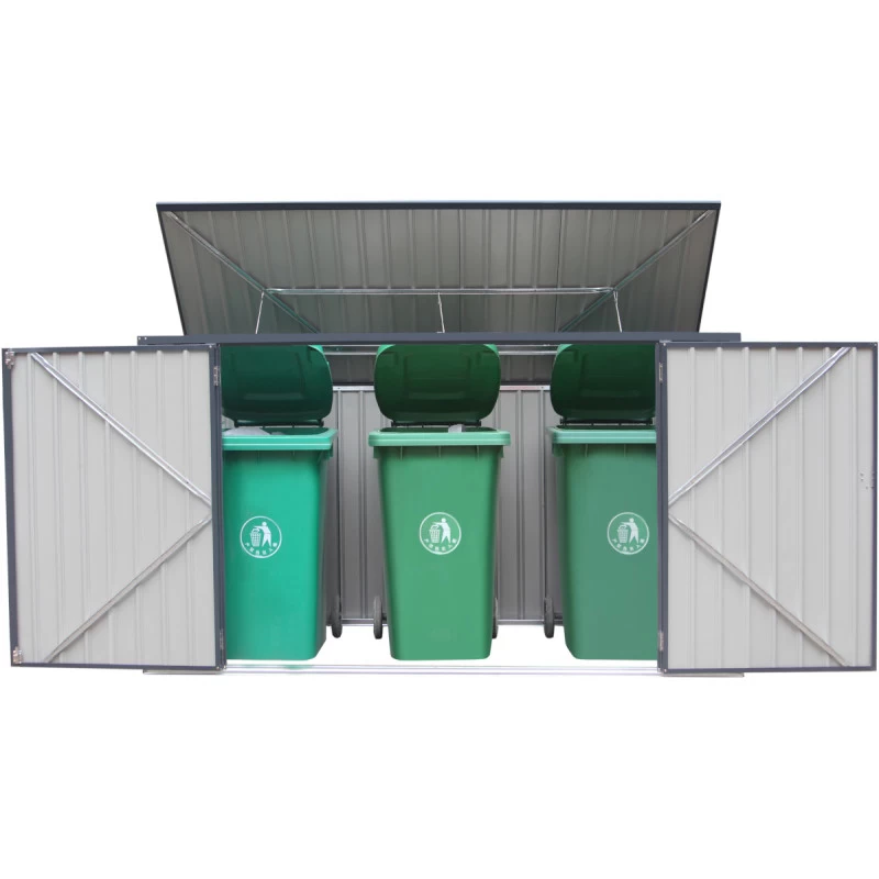 Cache-poubelle Triple 235x100x131cm En Acier Pour Conteneurs 240L – Westmann 5 Cache-poubelle Triple 235x100x131cm En Acier Pour Conteneurs 240L – Westmann – Image 3