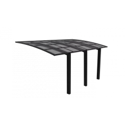 Carport 300x500cm En Aluminium Gris Anthracite H220cm Avec 3 Poteaux ULISS - GardenGate