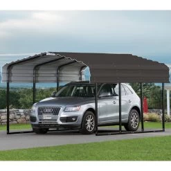 Carport à Toit En Acier Galvanisé 13,8m² Couleur Anthracite – Shelter Logic
