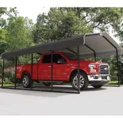 Carport à Toit En Acier Galvanisé 18,3m² Couleur Anthracite – Shelter Logic
