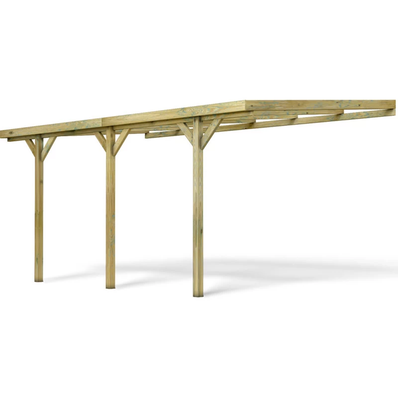 Carport Adossé 1 Voiture HENRI En Pin Traité Autoclave 15,77m² - Forest Style 4 Carport Adossé 1 Voiture HENRI En Pin Traité Autoclave 15,77m² - Forest Style – Image 2