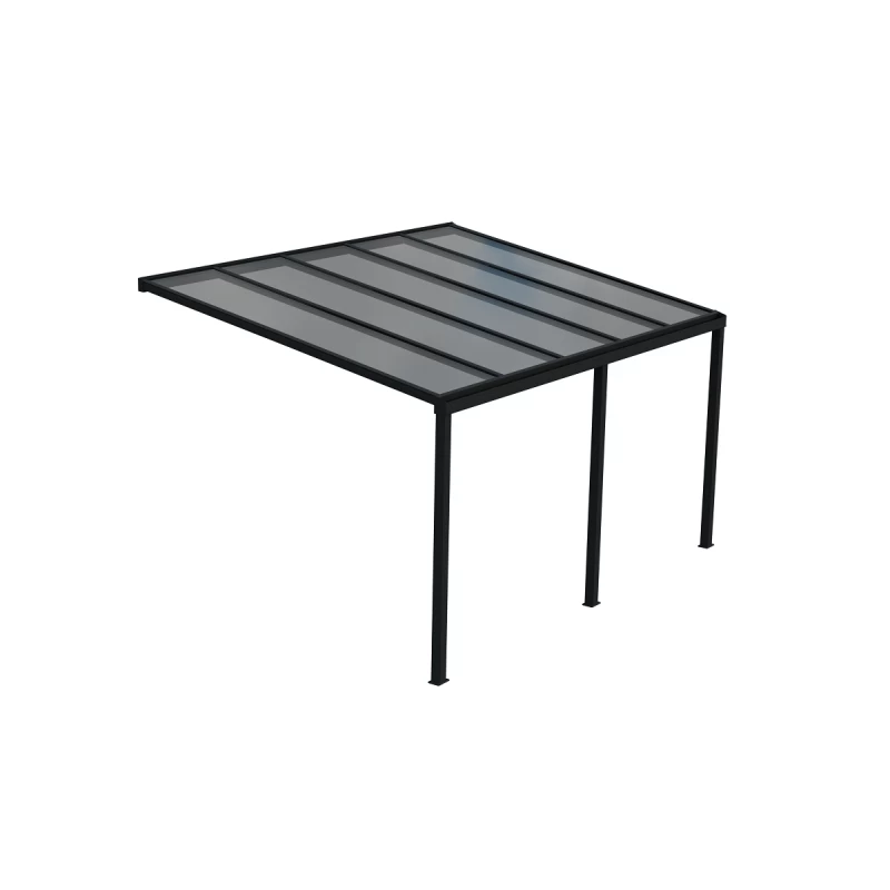 Carport Adossé 300x500cm En Aluminium Gris Anthracite H280cm Avec 3 Poteaux MARBELLA - GardenGate 3 Carport Adossé 300x500cm En Aluminium Gris Anthracite H280cm Avec 3 Poteaux MARBELLA - GardenGate