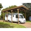 Carport Camping Car 32,40m² En Bois Autoclave Teinté Marron Forest Style -Nesling Magasin carport camping car 3240m en bois autoclave teinte marron madeira