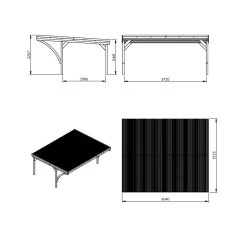 Carport Double 30,9m² En Bois Autoclave Victor Modern - Forest Style -Nesling Magasin carport double 309m en bois autoclave victor modern forest style 3