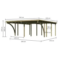 Carport Double Eco2 + Toit PVC 38,25m²+ 2 Arcs D’entrée - Karibu -Nesling Magasin carport double eco2 toit pvc 3825m 2 arcs dentree karibu 2