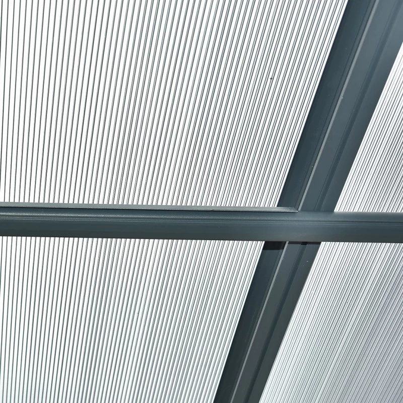 Carport Double En Aluminium Anthracite Et Polycarbonate 6mm X-METAL 7 Carport Double En Aluminium Anthracite Et Polycarbonate 6mm X-METAL â Image 5