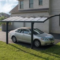 Carport En Alu Gris Et Polycarbonate Arizona Breeze 5000 - Palram - Canopia -Nesling Magasin carport en alu anthracite et polycarbonate arizona breeze 5000 palram 1 5