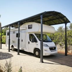 Carport En Alu Gris Et Polycarbonate 1 Voiture 31m² Arcadia Alpine 8500 - Canopia