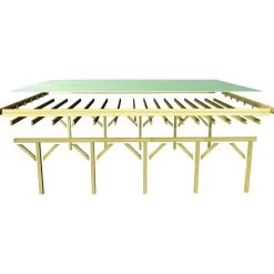 Carport En Bois Autoclave 20,9m² Et Toit En Acier – KARIBU -Nesling Magasin carport en bois autoclave 209m et toit en acier karibu 4