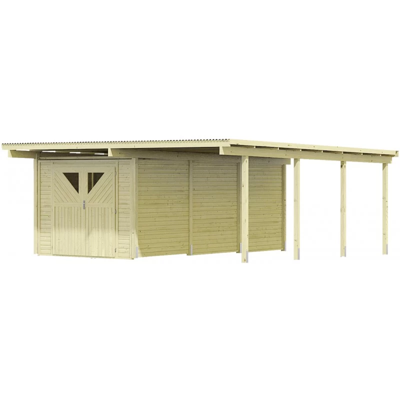 Carport En Bois Autoclave 30,35m² Avec Débarras 14,4m² - Karibu 7 Carport En Bois Autoclave 30,35m² Avec Débarras 14,4m² - Karibu – Image 5