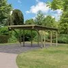 Carport En Pin Autoclave Avec Toit PVC 20,5m² + 2 Arcs D'entrée - Karibu 2 Carport En Pin Autoclave Avec Toit PVC 20,5m² + 2 Arcs D'entrée - Karibu -Nesling Magasin carport en pin autoclave avec toit pvc 205m 2 arcs d entree karibu