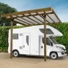 Carport Modulable Camping Car 4x5x4m En Bois Traité Autoclave - SOLID